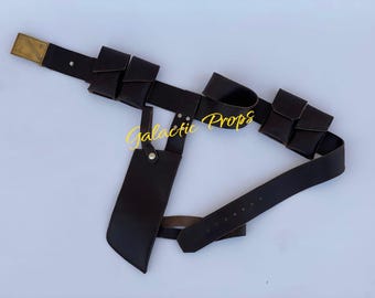 Set de fundas y cinturones de cuero de Boba Fett – Artículos de cosplay de Mandalorian