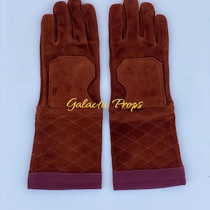 The Armorer Leather Gloves | Mandalorian Cosplay Gloves | Star Wars Costume Accessory | Handmade Leather Gauntlet Gloves