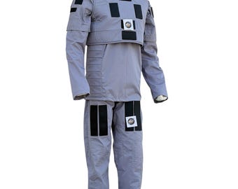 Death Watch Cosplay Suit & Vest – Custom Light Gray Mandalorian Costume | Star Wars Armor Soft Parts | Handmade Mando Outfit