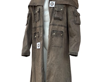 Fallout Elite Riot Ranger Duster Canvas  Coat | Post-Apocalyptic Wasteland Cosplay Costume