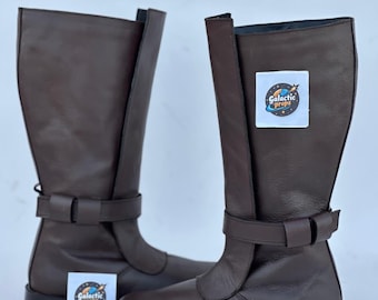 custom Brown Handmade Obi-Wan Kenobi Cosplay Boots: Jedi Knight Star Wars Footwear