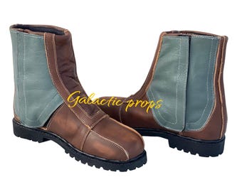 Handmade Din Djarin Cosplay Boots – Leather Wasteland Shoes