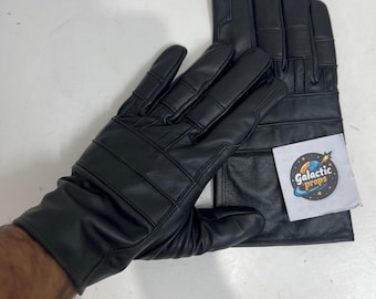 Kylo Ren Inspired Leather Cosplay Gloves | Dark Warrior Sci-Fi Costume Handwear
