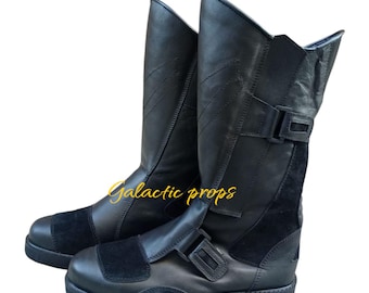 Sith Warrior Inspired Handmade Leather Cosplay Boots, Dark Side Costume Boots, Custom Black & Red Footwear
