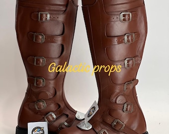 Battlestar Galactica 1978 Inspired Leather Cosplay Boots | Classic Sci-Fi Military Costume Shoes