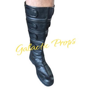 Schwarze Leder Sci-Fi Cosplay Schuhe: Elite Force Assassin Footwear