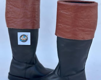 Revolutionary Military Riding Leather Boots | Historical Cosplay & Costume Footwear