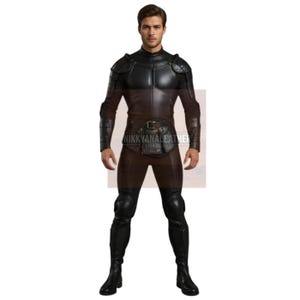 Black Leather Armor Trench – Gothic Warrior Cosplay Coat