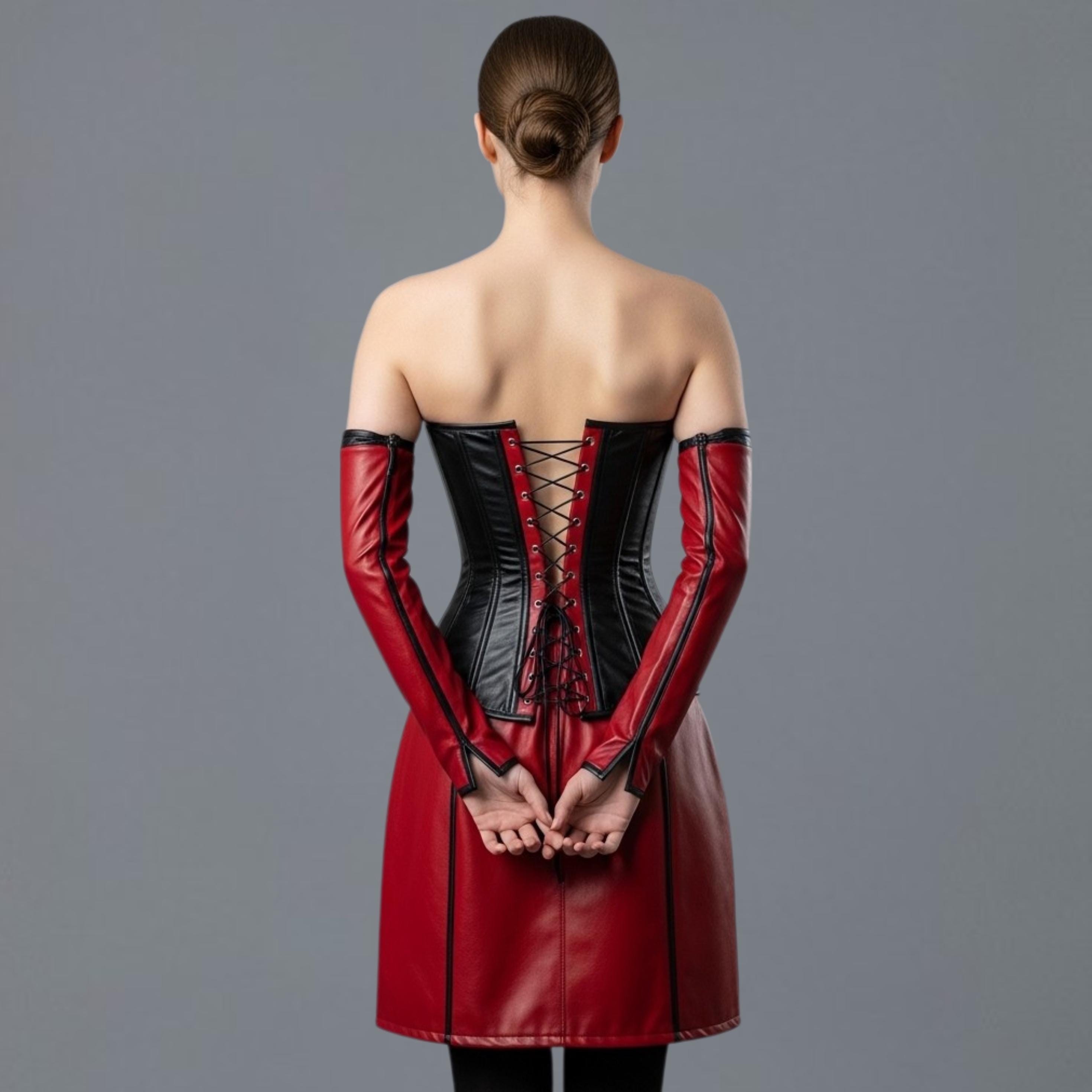 Red & Black Gothic Corset Dress  Lace-up Power for Cosplay Queens - Etsy