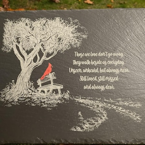 Memorial Stone | Bereavement Gift | Sympathy Gift | Remembrance Gift | Slate Garden Stone | Loss of Loved One | Cardinal | Funeral Gift