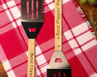 Dad Gift | Best Flippin' Dad | Grandpa Gift | Engraved Spatula | Grilling Accessory | Grill Spatula | BBQ | Fathers Day  | Custom Dad Gift