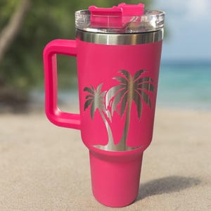 Palm Trees Tumbler | Summer Tumbler | Custom Engraved Tumbler | Beach Tumbler | Beach Lover Gift | Birthday Gift for Her | Mother&#39;s Day
