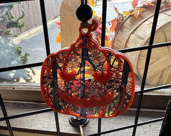 Jack-O-Lantern Suncatcher | Fall Suncatcher | Seasonal Suncatcher | Acrylic Suncatcher | Autumn Suncatcher | Pumpkin Suncatcher | Thank you