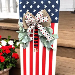 Patriotic Porch Sign | Flag Porch Leaner | Front Porch Sign | Porch Decor | Farmhouse Decor | Housewarming Gift | Americana Home Decor