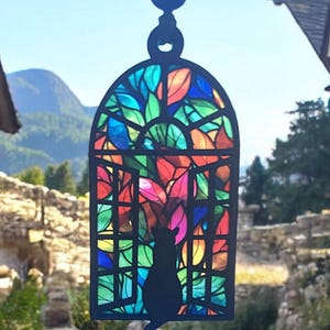 Cat in the Window Suncatcher | Suncatchers | Cat Suncatcher | Wood and Acrylic Suncatcher | Cat Lover Gift | Pet Memorial