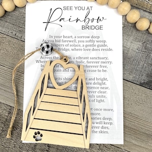 Rainbow Bridge Ornament | Pet Memorial Ornament | Laser Cut Wood Ornament | Car Charms | Pet Loss Gift | Rainbow Bridge | Pet Loss Keepsake