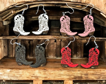 Cowgirl Boot Earrings | Western Earrings | Handmade Earrings | Country Girl | Country Western | Country Concert Jewelry | Western Girl