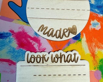 Kids School Project Magnets | Kids Artwork Display Magnet | Kids Fridge Magnet | Look What I Made | Custom Kids Magnet | Refrigerator Magnet