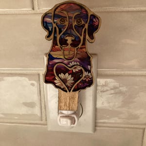 Dog Nightlight | Hand-Made Nightlight | Friend Gift | Dog Gift | Wood & Acrylic Nightlight | Pet Gift | Hallway Lite | Pet Nightlight