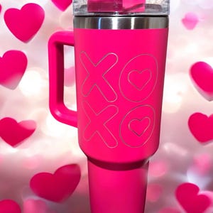 XO XO Tumbler | Valentine Tumbler | Hugs and Kisses Tumbler | Valentine Gift for Her | 40oz | Wife Gift | Personalized Tumbler