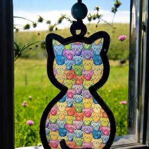 Cat Suncatcher | Suncatcher | Cat Silhouette | Acrylic Suncatcher | Cat Lover Gift | Pet Memorial | Pet Lover | Friend Gift
