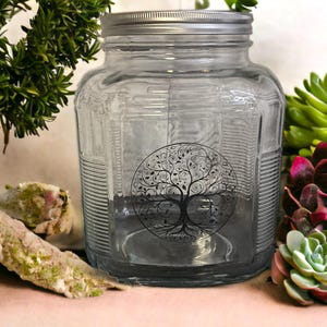 Tree of Life Cookie Jar | Personalized Cookie Jar | Engraved Gift | Glass Cookie Jar | Custom Engraved Gift | Wedding Gift | Anniversary