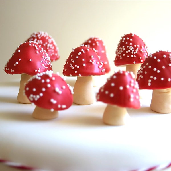 Edible, Chocolate Filled Toadstools RED