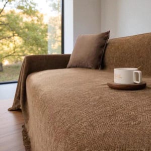 Calm Living Sofa Cover – Soft & Washable Couch Slipcover, Non-Slip Furniture Protector, Sofaüberwurf,Stylish Home Decor, Halloween Gift Idea