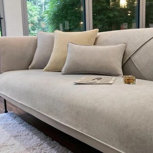 Soft Striped Chenille Couch Cover – Modern Slipcover Blanket for Large Sofas | Cozy Home Decor & Thoughtful Gift for Her