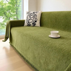Calm Living Sofa Cover – Soft & Washable Couch Slipcover, Non-Slip Furniture Protector, Sofaüberwurf,Stylish Home Decor, Halloween Gift Idea