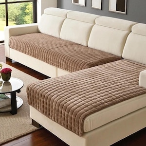 Luxury Plush Velvet Sofa Cushion Replacement | Non-Slip Universal Couch Cover for All Seasons| Thick Modern Minimalist Living Room Protector