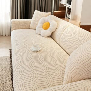 All-Season Stretch Jacquard Sofa Cover – Universal One-Piece Slipcover | Pet-Friendly, Anti-Scratch & Stylish Couch Protector