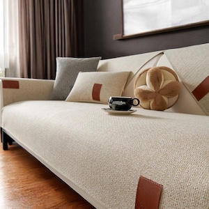 Washable Couch Slipcover Non Slip Sofa Protector, Soft Couch Cover Stretch Sofa Cover, Easy Clean Furniture Makeover Modern Style