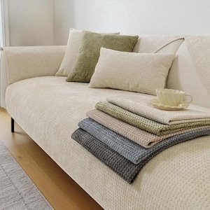 Pet Sofa Cover – Chic Pet-Friendly Couch Protector Set | Solid Color Non-Slip Cushions for Living Room