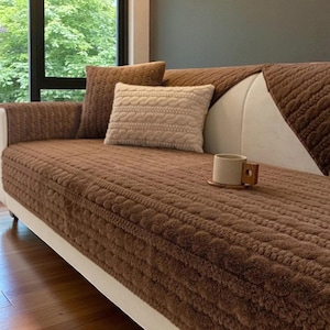 Home Staging Decor, Couch Slipcover, Sofa Protector, Machine Washable, Soft Couch Cover, Pet Couch Cover