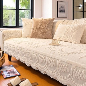 Velvet Plush Sofa Blanket Cover – Non-Slip, Cozy Cushion Protector | Light Luxury Autumn-Winter Leather Couch Cover