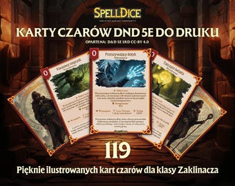 ¡VERSIÓN POLACA! ¡119 cartas de hechizo únicas de la clase Hechicero bellamente ilustradas digitalmente!