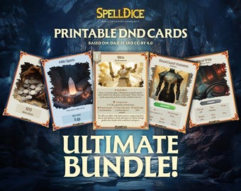 Cartas definitivas de hechizos y equipo de DnD SRD 5.1