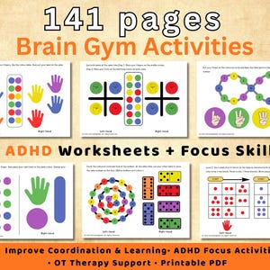 ADHD Worksheets for Kids | Brain Gym Activities | Executive Function Focus Skills Printable image 1