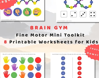 Preschool Learning Worksheets | Fine Motor Skills Activities for Kids | 8 Page Printable Pack | Focus & Coordination Practice