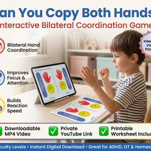 Brain Break Game for Kids | ADHD Focus Activity | Bilateral Coordination | Crossing the Midline | Digital Worksheet & Video
