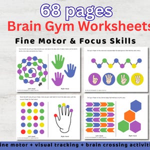 ADHD Fine Motor Worksheets Printable | 68 Brain Gym Activities for Kids