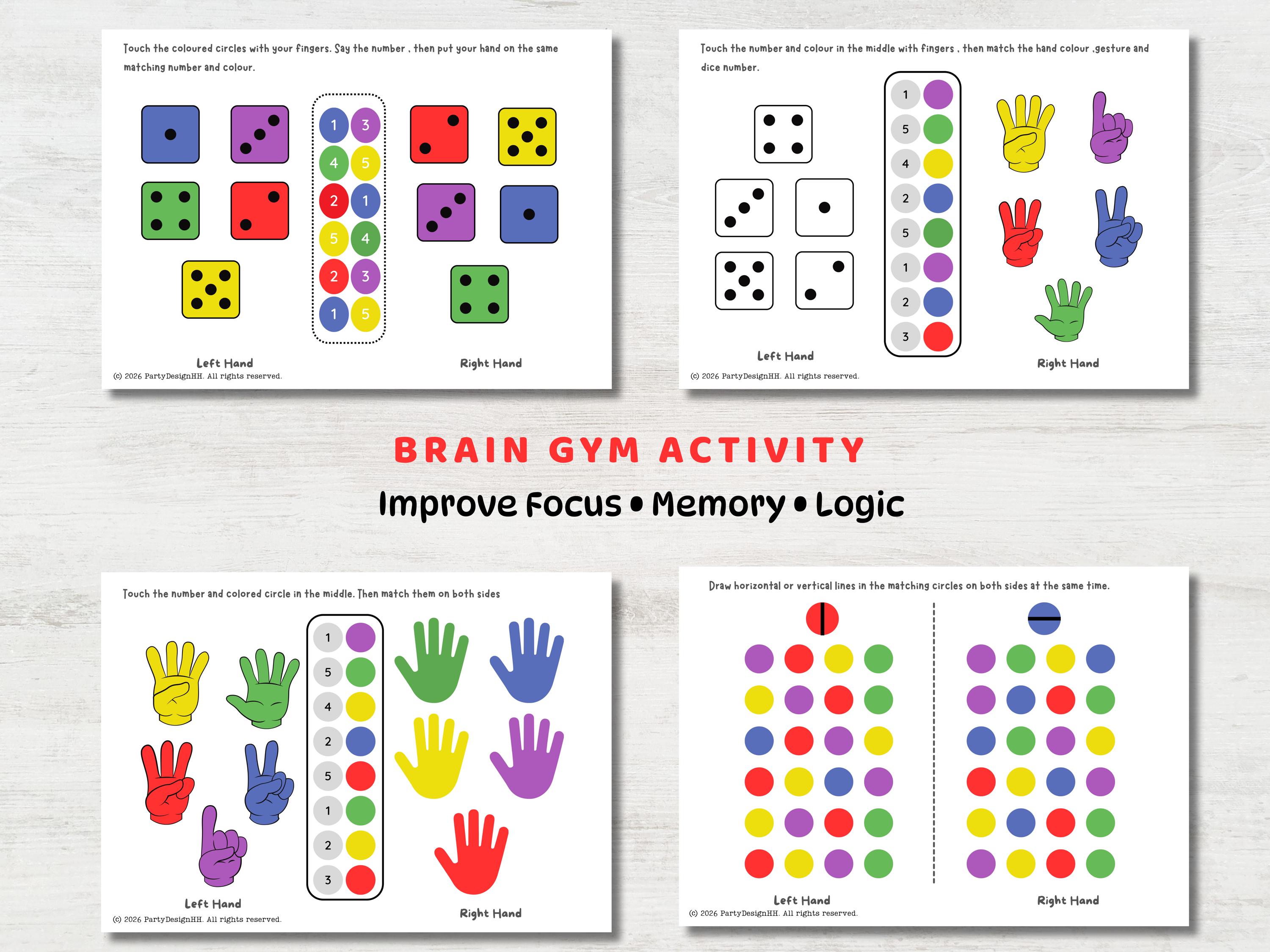 ADHD Fine Motor Worksheets Printable | 68 Brain Gym Activities | Focus ...