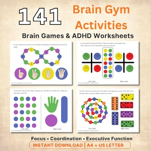ADHD Worksheets for Kids | Brain Gym Activities | Printable Brain Games & Brain Exercises for Kids