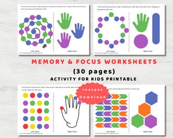 Memory & Focus Worksheets for Kids | Thinking Skills Activities PDF | 30 Page Printable Learning Pack