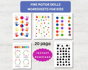 Fine Motor Skills Worksheets for Kids | Hand Control & Focus Activities | 20 Page Printable PDF