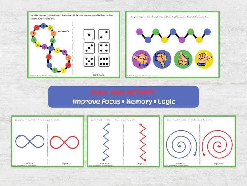 Brain Finger Gym Printable Worksheets for Kids | Memory & Focus ...