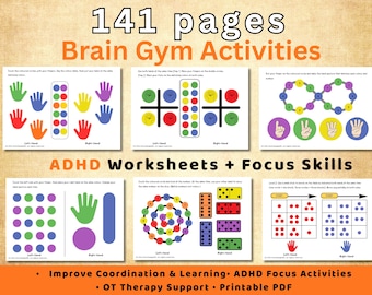 ADHS Arbeitsblätter für Kinder | Gehirn Gym Aktivitäten | Exekutivfunktion Fokus Fähigkeiten Printable