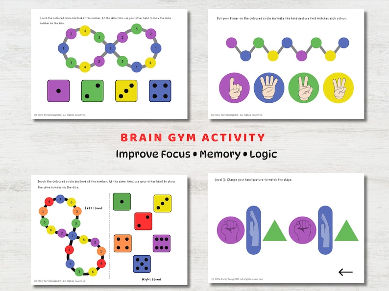 ADHD Fine Motor Worksheets Printable | 68 Brain Gym Activities | Focus & Coordination Kids image 10
