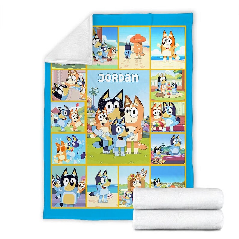 Personalized Bluey Family Blanket/quilt Cartoon Blanket for Etsy